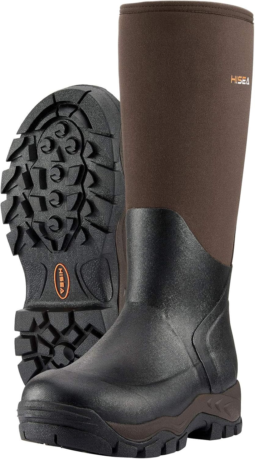 HISEA Men's Arctic Winter Snow Boots Insulated Waterproof Rubber Boot