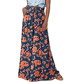 PRETTYGARDEN Women's 2026 Summer Wide Leg Palazzo Pants High Waisted Flowy Pockets Spring Casual Lounge Boho Beach Trousers