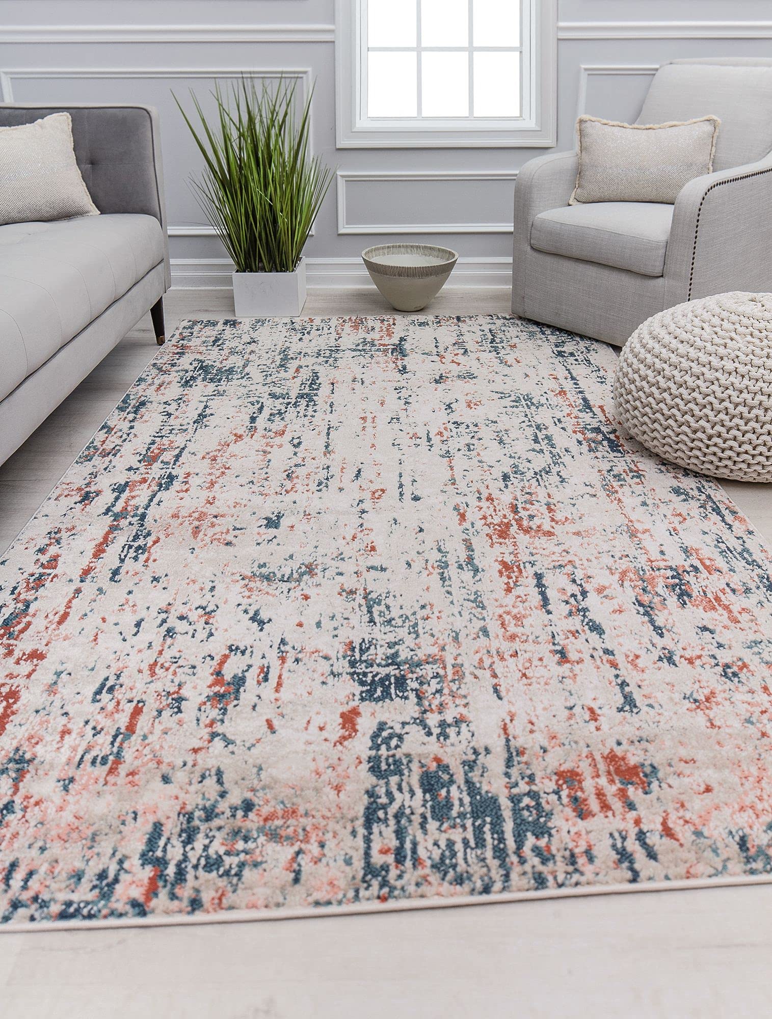 Photo 1 of ** NEW** Rugs America Claire CL65A Blue Mist Transitional Vintage 5x7 Area Rug, 5'3" x 7'0"