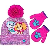 Nickelodeon Paw Patrol Toddler Girls Beanie Winter Hat and Mittens Cold Weather Set, Age 2-4