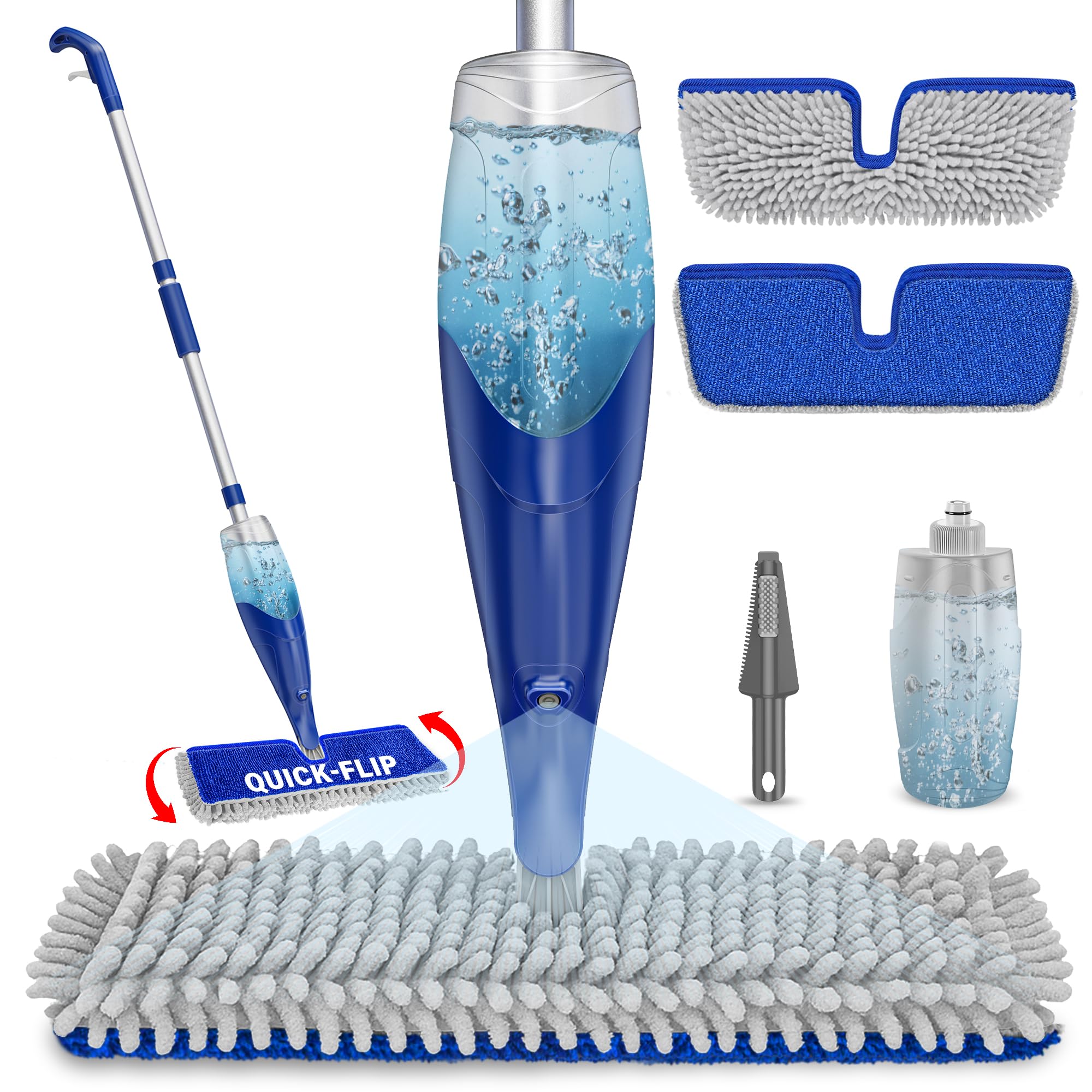 Photo 1 of Papclean Spray Mops for Floor Cleaning: Double Sided Dust Mop for Hardwood Wood Tile Floor with Reusable Microfiber Pads - Wet Dry Kitchen Bathroom Cleaning