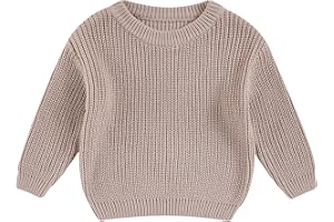 Taoocy Infant Toddler Baby Girl Boy Knit Sweater Blouse Pullover Sweatshirt Warm Crewneck Long Sleeve Tops for 0-5Y