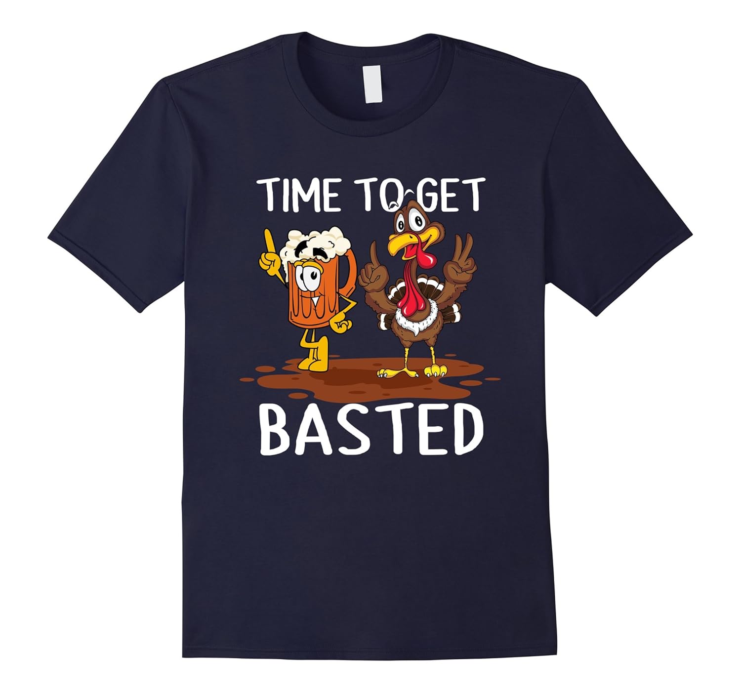 Time To Get Basted Funny Thanksgiving T Shirt-Rose