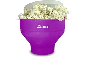 Original Salbree Microwave Popcorn Popper, Silicone Popcorn Maker, Collapsible Bowl - The Most Colors Available (Purple)…