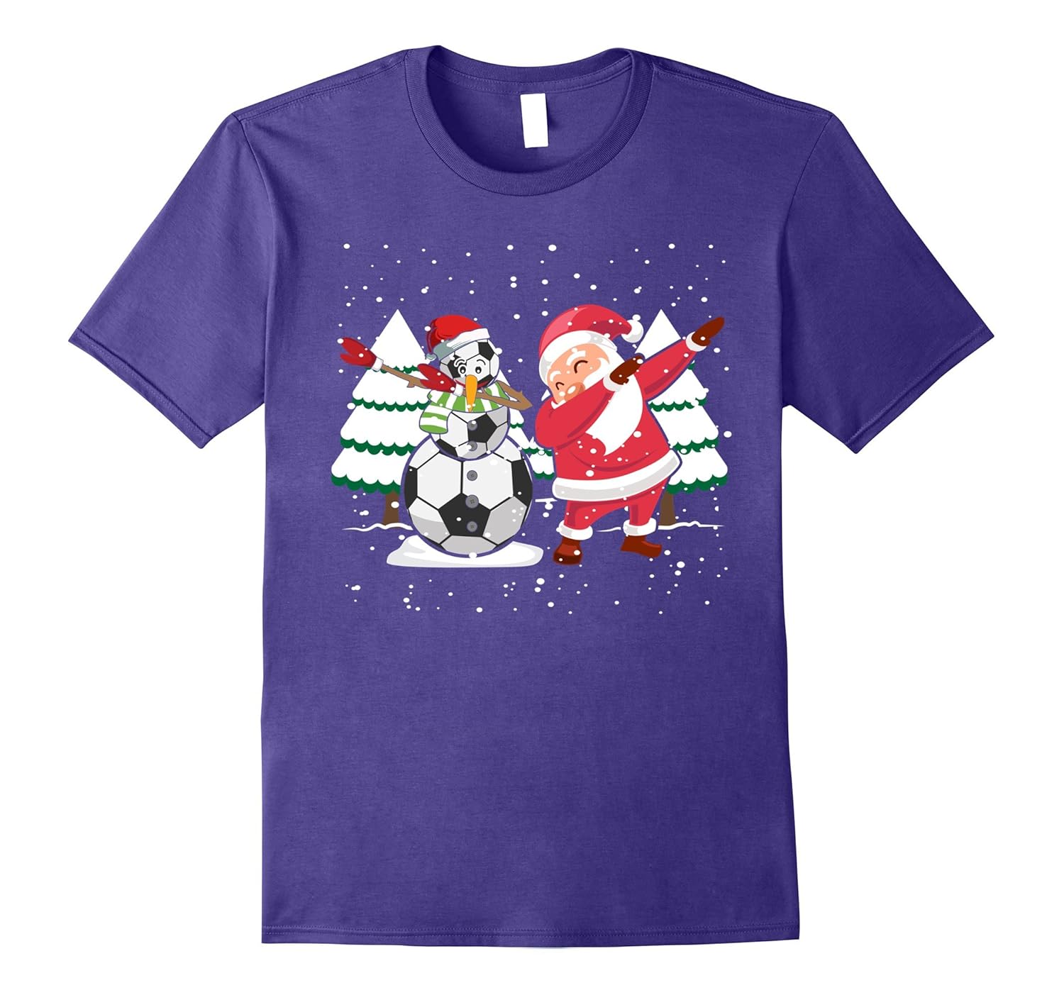 Christmas Soccer Snowman Santa Dabbing Tshirt Funny Xmas-ANZ