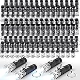 Jexine 100 Pcs Mini Flashlight Keychain Bulk Assorted Colors Torch Keyring Flashlights LED Small Keychain Light Hiking Camping Christmas Party Favors (Black)