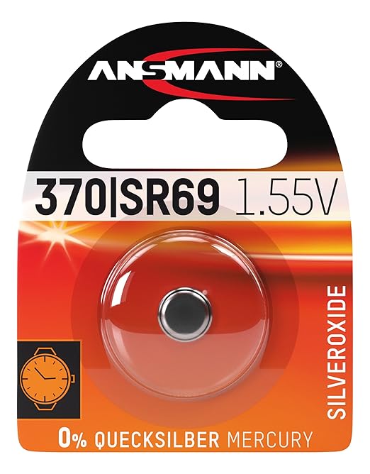 ANSMANN 1516-0018 silberoxid Knopfzelle SR 69/370/371 für Garagentoröffner, Alarmanlage, Funkauslöser silber