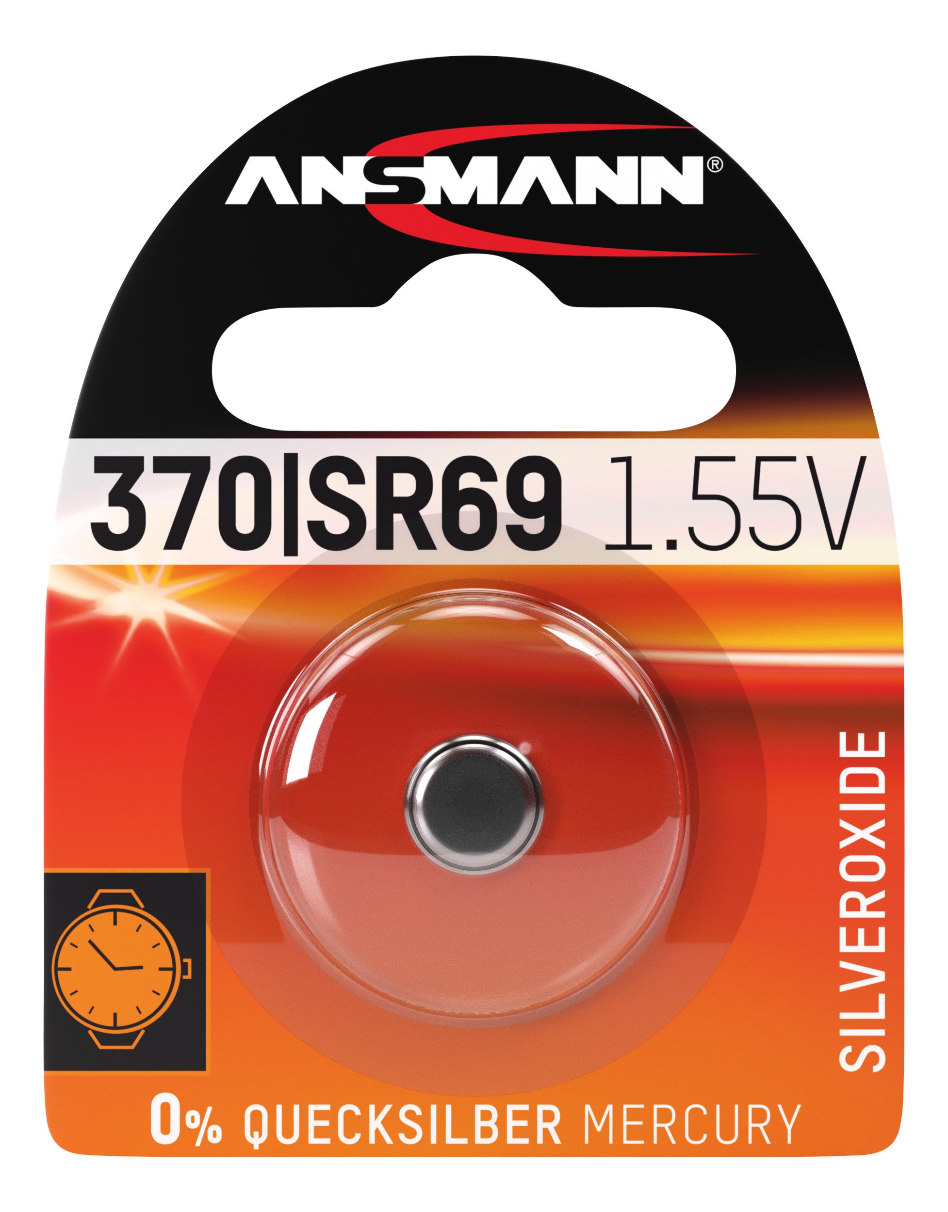 ANSMANN 1516-0018 "Silver Oxide" SR 69/370/371Button Cell for Garage Door Opener/Alarm System - Silver