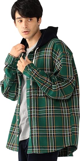 Amazon ビーミング ライフストア By ビームス カジュアルシャツ B Ming By Beams チェック ワイドフィット フード シャツ メンズ シャツ 通販