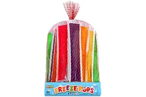 Glicks Freeze Pops, 24 Pack | Assorted Flavors | Frozen Ice Pops | Low Calorie | Fun Summer Treat