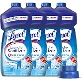 Lysol Laundry Sanitizer Liquid, Detergent Additive, Crisp Linen, 40oz, 4Pk | Lysol Sanitizing Laundry Detergent Additive, Deodorizer, Color Safe Bleach Alternative, Laundry Supplies