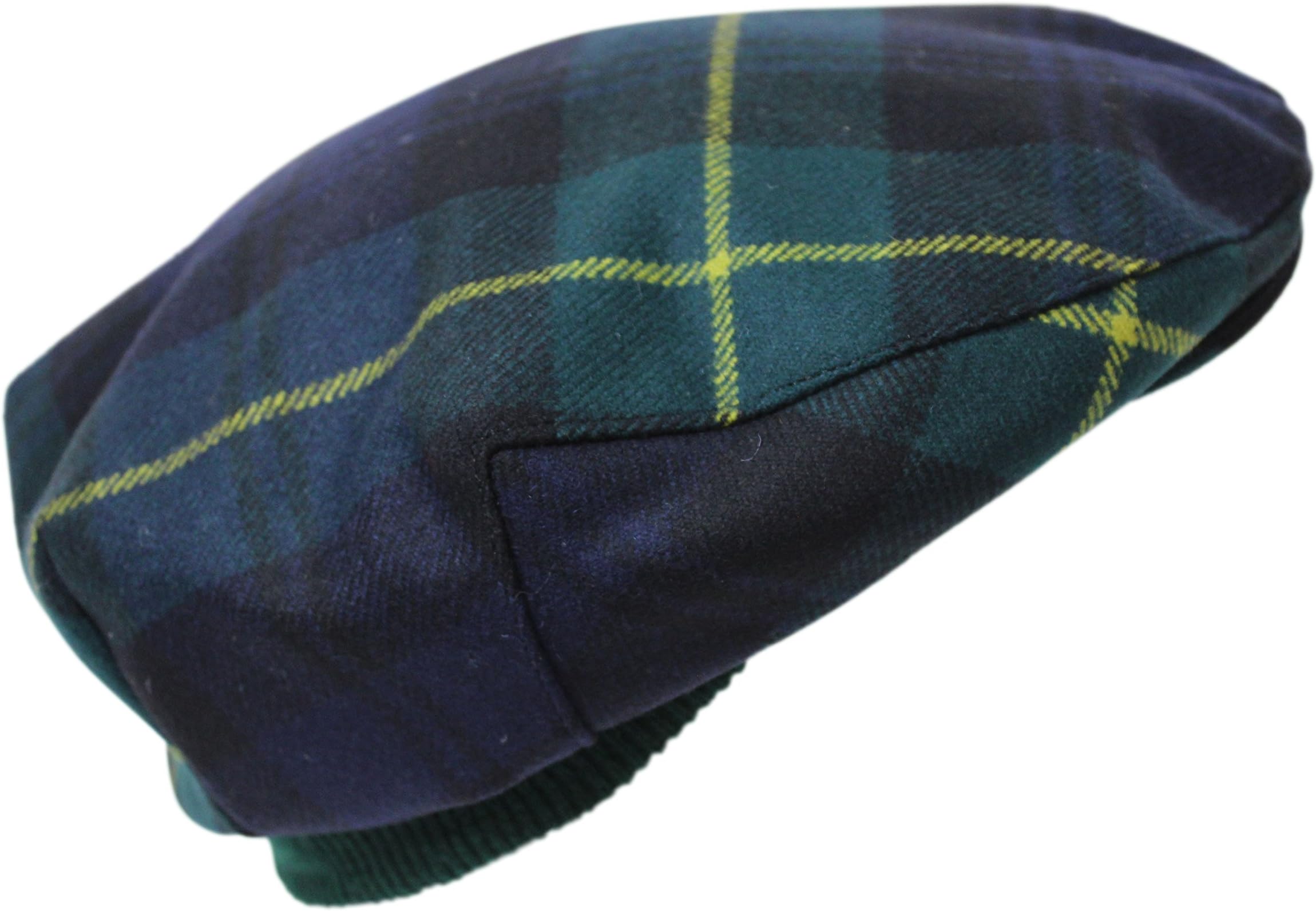 House of Edgar 100% Regimental Heavy Weight Scottish Tartan Winter Wool Flat Cap - Gordon Modern
