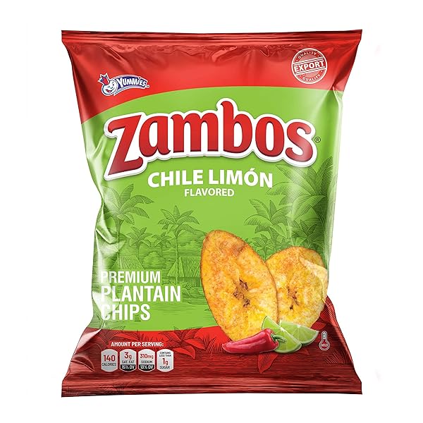 ZAMBOS CHILE LIMÓN PLANTAIN CHIPS, 5.29 OZ –...