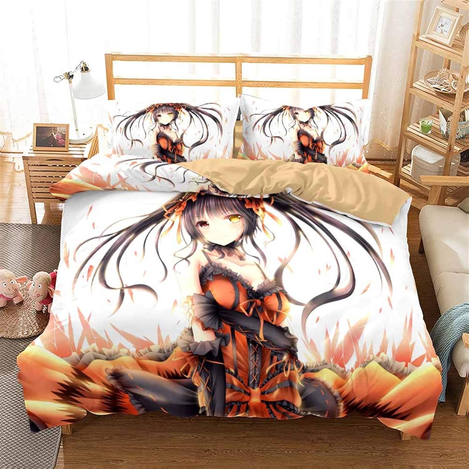 Wapipey Anime Girls Bedding Set 3D Print Bed Linen Set Pillowcase Twin