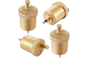 Saillong 4 Pack 1/8 Inch Automatic Air Vent Valve, Automatic Air Bleed Vent, Float Valve for Hot Water Radiators Heating System