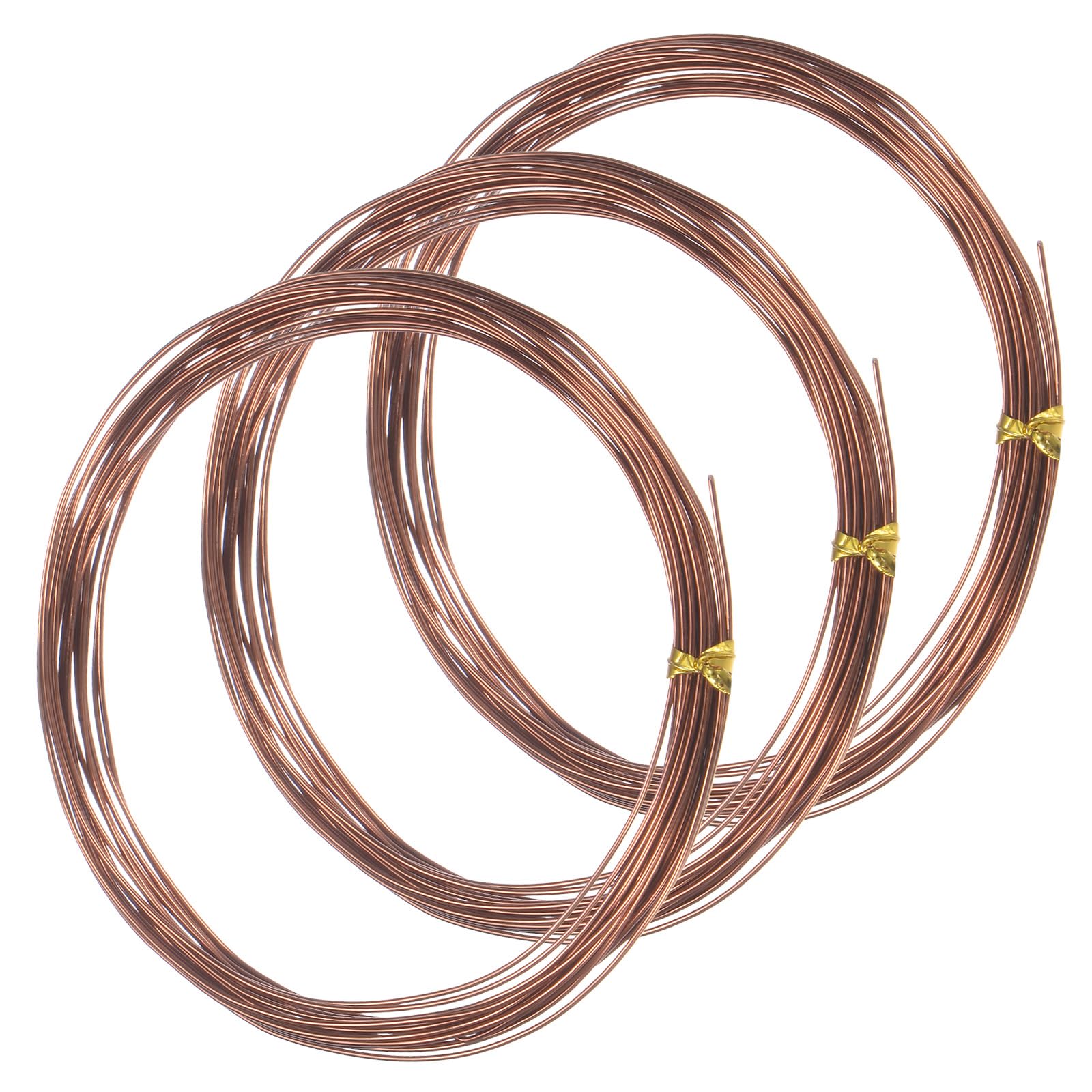 M METERXITY 3-Rolls 0.8mm Bonsai Training Wire, 49.2 Feet Total Anodized Aluminum Bonsai Wires for Bonsai Tree Shaping/Branches Fixing/Trunk Holding/DIY Crafting [16.4ft Each, Bronze]