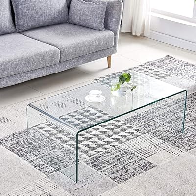 Buy Smartik 1 2 Inch Thicken Tempered Glass Coffee Tables Modern Decor Clear Coffee Table For Living Room Easy To Clean And Safe Rounded Edges Online In Indonesia B07nw4vvg5