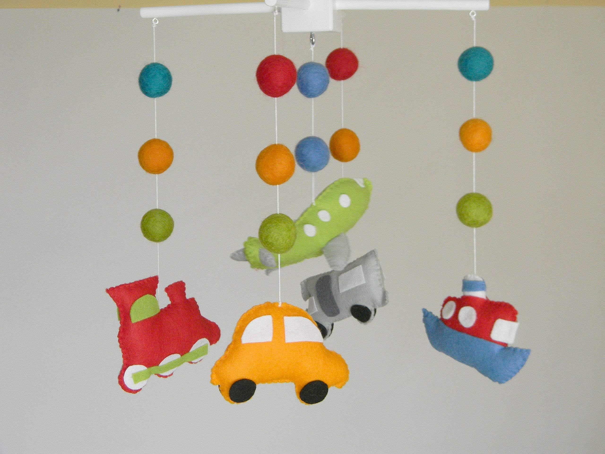 Travel mobile Transport mobile Baby crib mobile Boy baby mobile Transport nursery decor Train baby mobile Car cot mobile Areoplane mobile