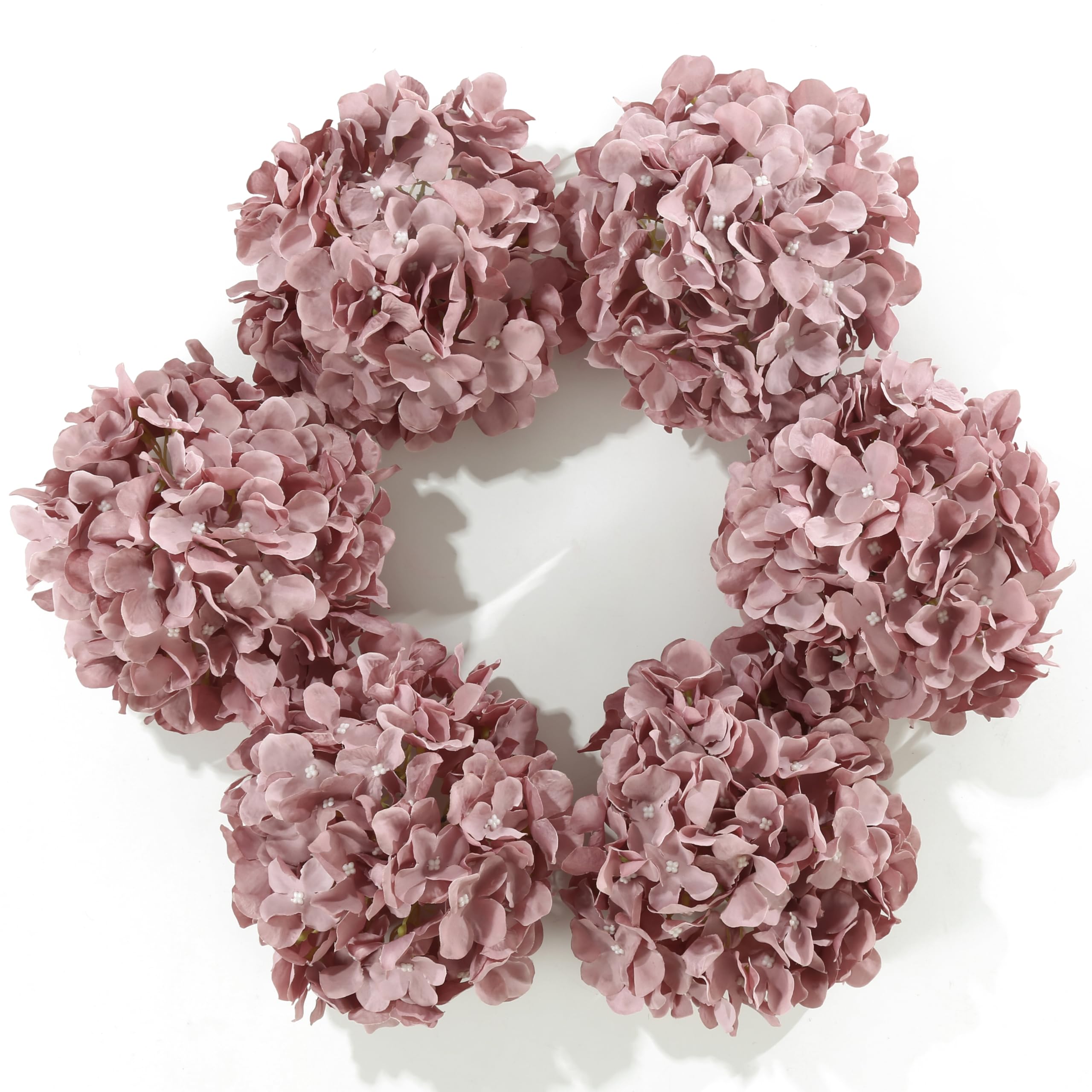 DuHouse Artificial Bigger Silk Hydrangea Flower Heads with Stem Realistic Fake Hydrangea Flower Bouquets for Wedding Home Party Garden Centerpiece Pack of 6(Cameo Brown)