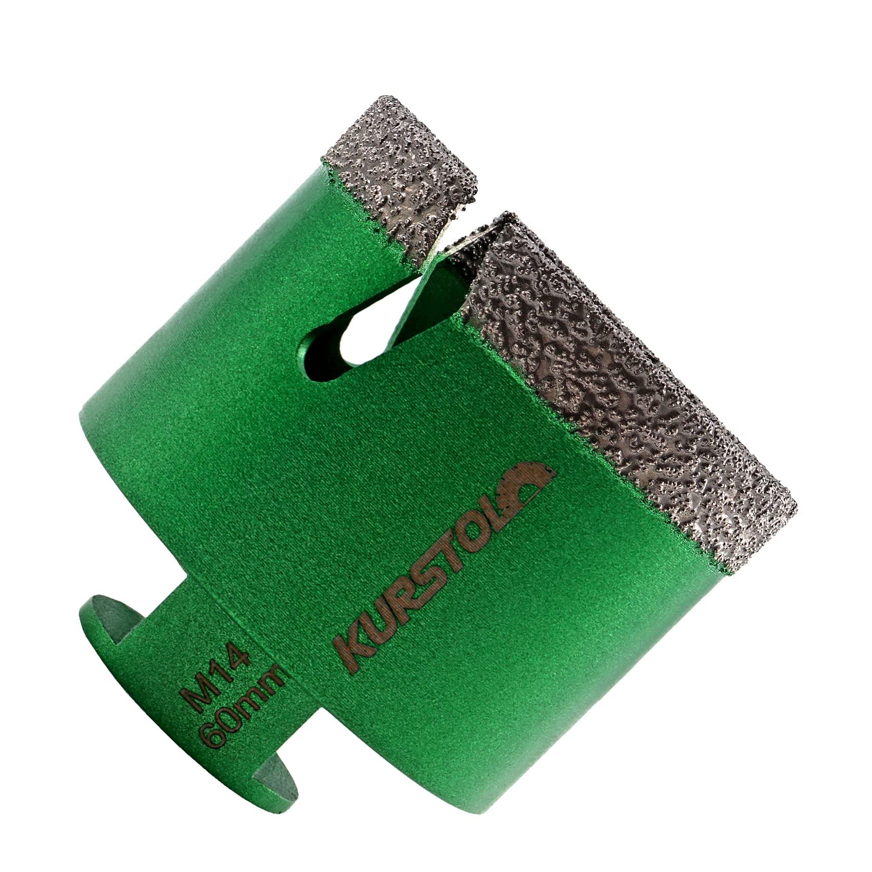 KURSTOL Diamond Core Drill Bits - 60mm with M14 thread Tile Hole Saws for Dry Drilling Porcelain Ceramic Tile Granite Marble Stone Vacuum Brazed Diamond Drill Bit