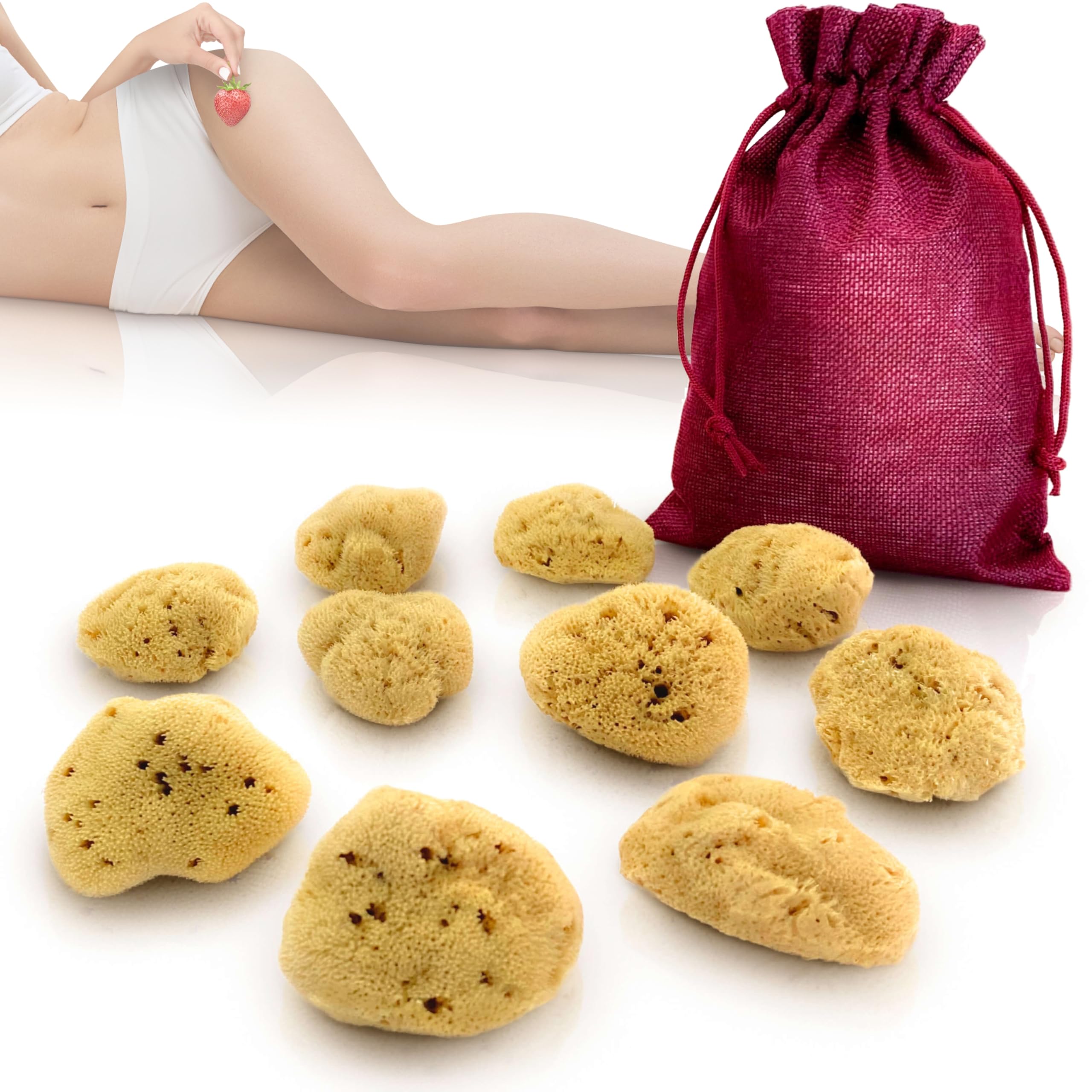 tom&pat® Menstrual Sponge Made from Natural Sea Sponge • Alternative to Tampons • Washable and Reusable • Dermatest Excellent • Travel Case • Mediterranean Quality Greece (Size S / 10 x 3-5 cm)