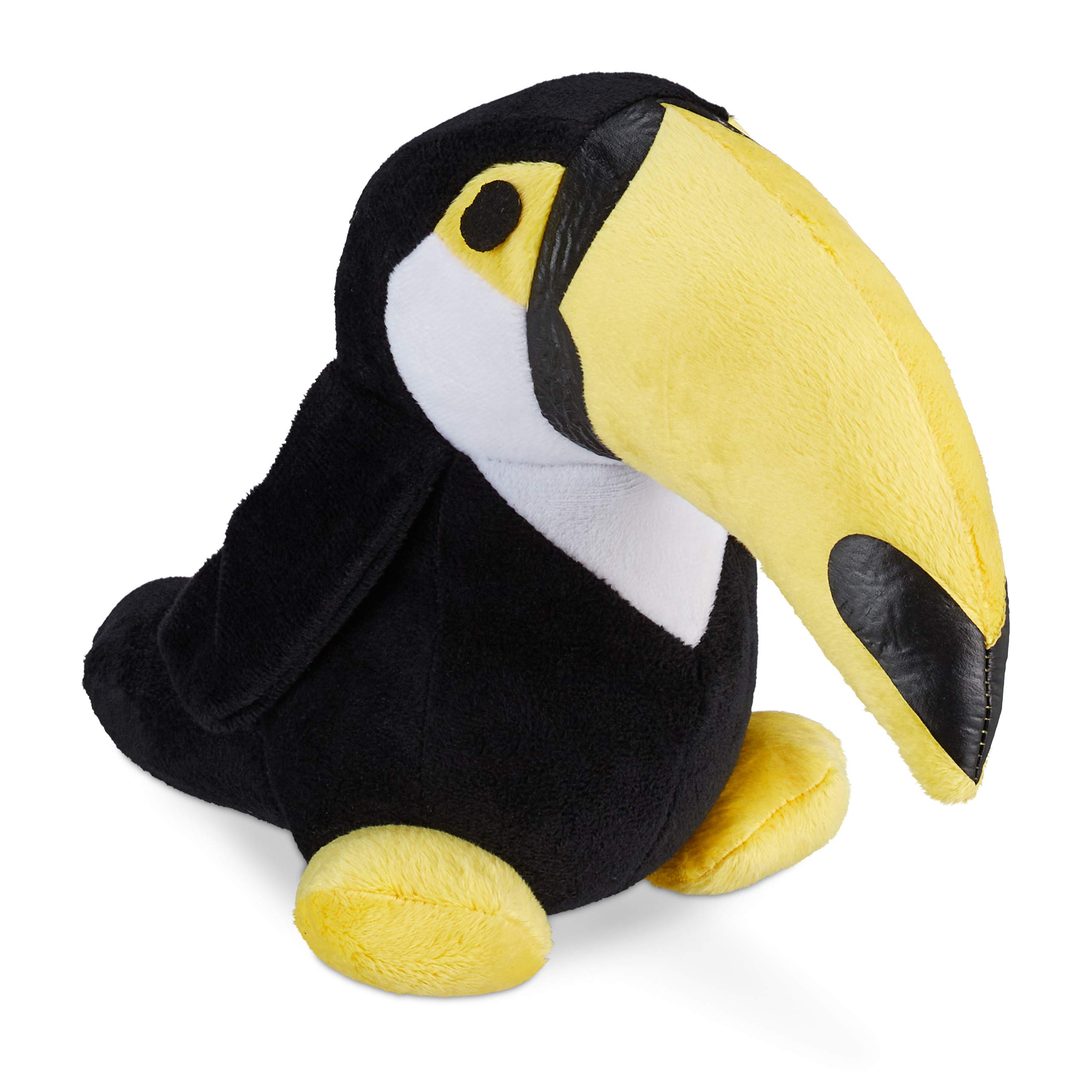 Relaxdays Toucan Door Stop, Fabric with Sand Filling, Soft & Heavy, Decorative Doorstopper, 20 x 29 x 13cm, Black/Yellow