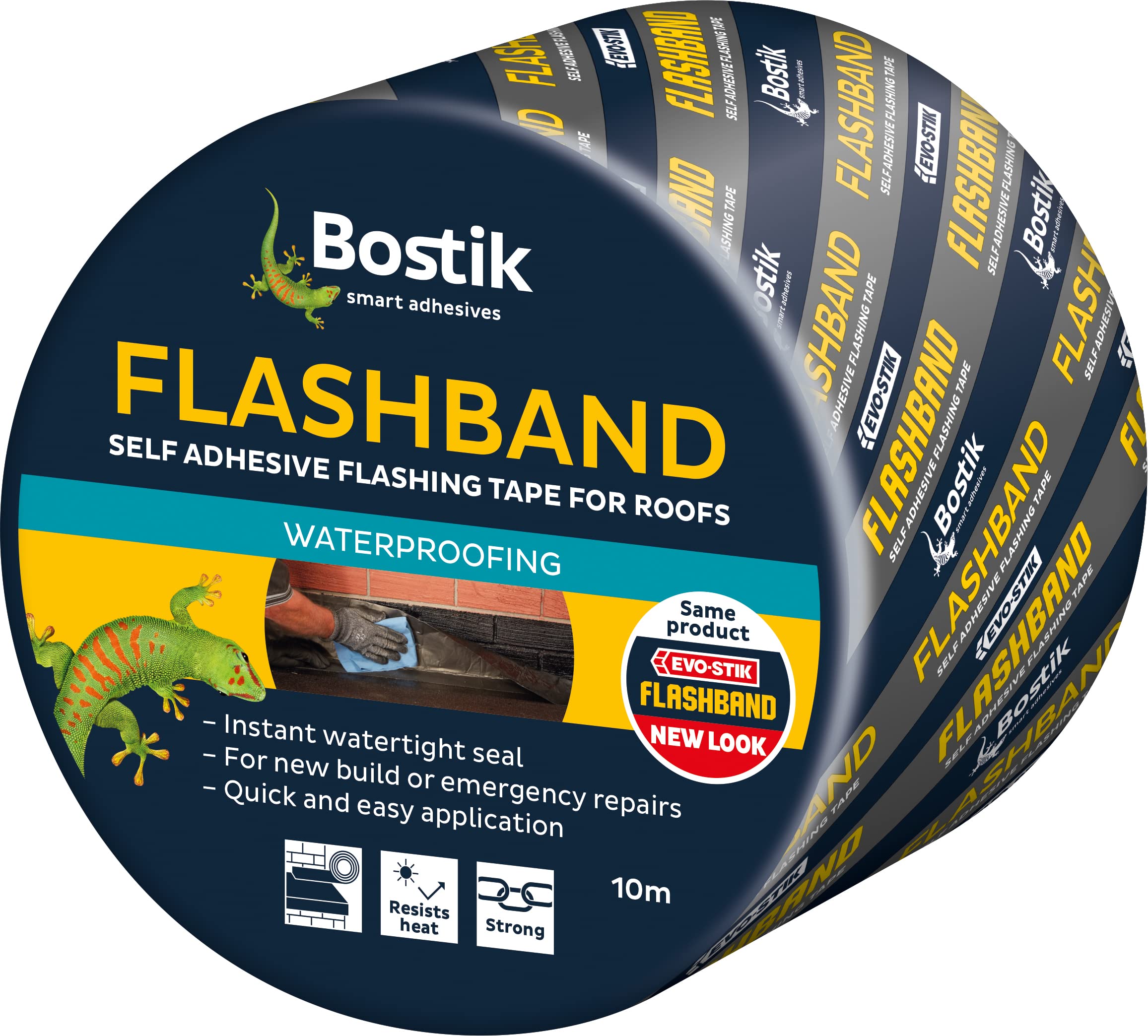 Bostik Flashband Self Adhesive Flashing Tape for Roofs Grey - 150mm x 10m - Provides an Instant Watertight Seal - Excellent Adhesion