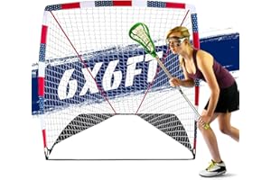 Lieetoun Regulation 6FTx 6FT Lacrosse Net，Fiberglass Frme, Lightweight, Easy Assemble Goal for Practice