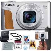 Canon Powershot SX740 HS Digital Camera (Silver) + 64GB Memory + Stabilizing Grip + Software Pack +More (Value Bundle) (Renew