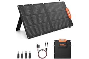 GRECELL 100W Solar Panel, 21.5V Portable Foldable Solar Panel 24% High Efficiency with Fast Charger and Adjustable Kickstand for Power Station, Solar Cell Charger for Outdoor Camping RV Van Travel