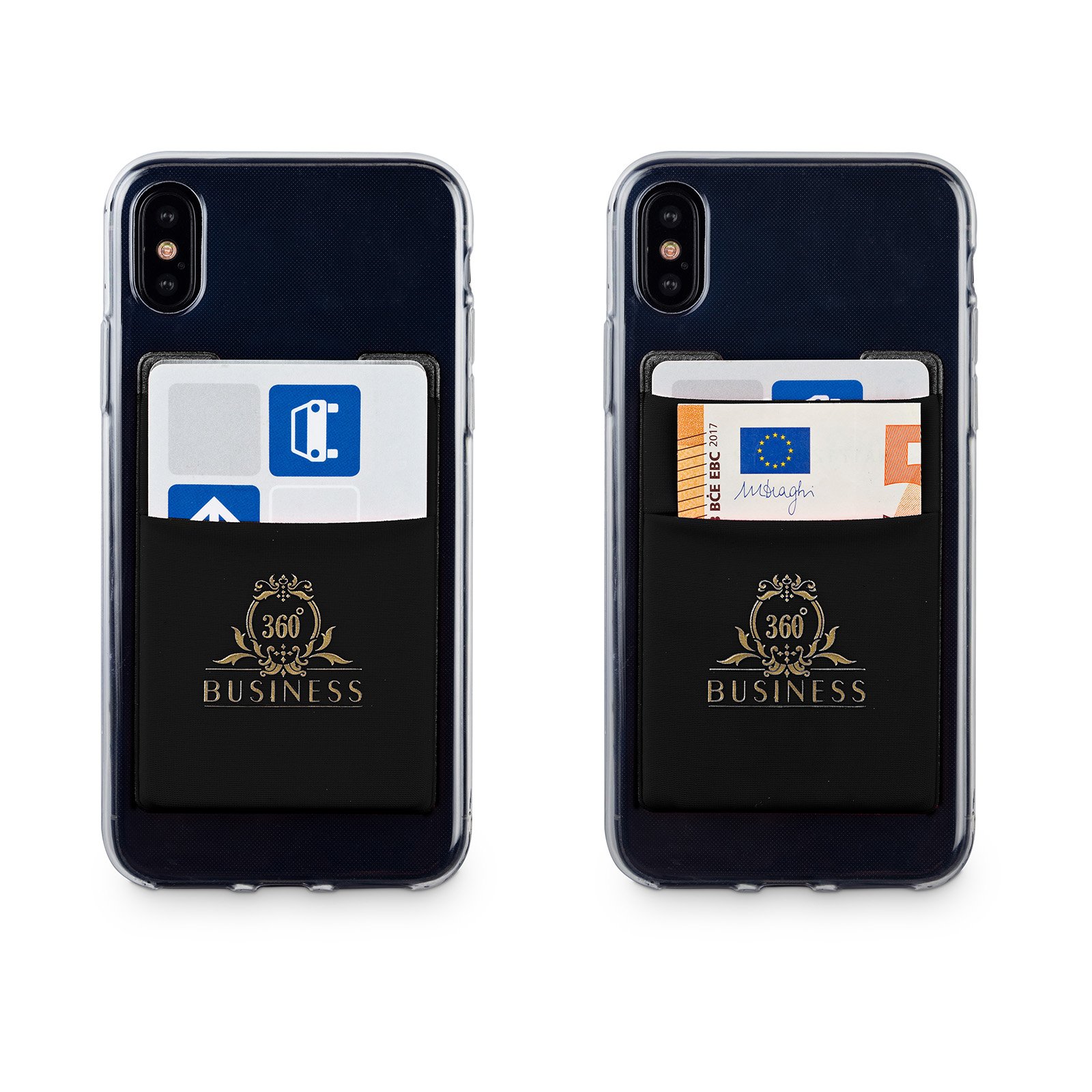 Handy Kartenhalter I Smartphone Kreditkartenhalter Geldbörse I Handy Zubehör I klebende Handyhülle I Phone Wallet I Kartenhülle I Handytasche I Wallet Handy I Hülle für Ausweis, Kreditkarte (Schwarz)