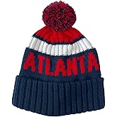 vkawesr City Beanie Knit Hat with Pom Winter Cuffed Cap Sport Fans Gift for Men Women