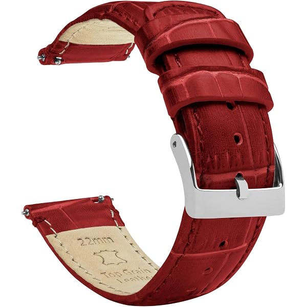 Amazon.com: BARTON WATCH BANDS 18mm Crimson Red - Alligator  display picture 2