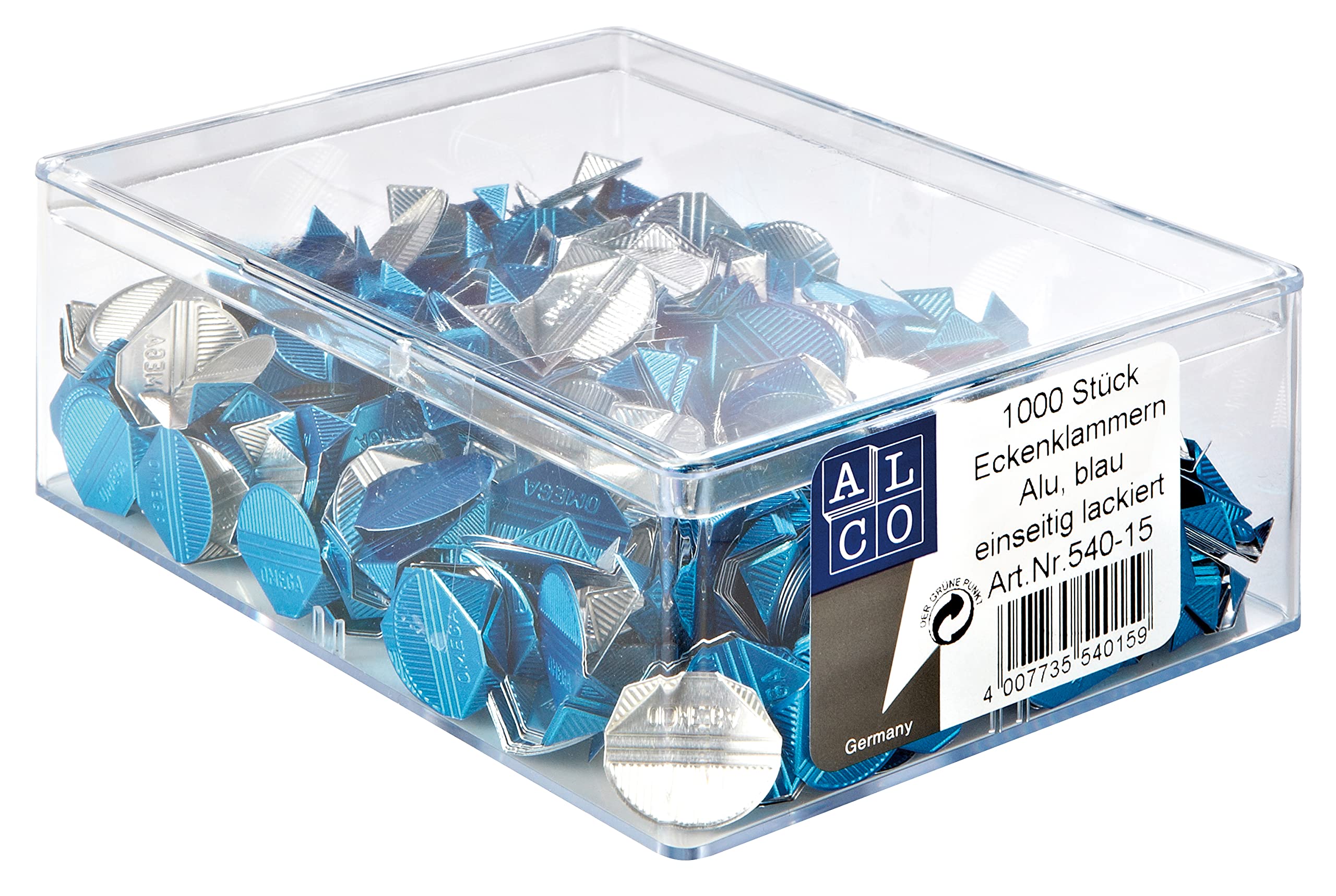 Alco-Albert 540-15 Corner Brackets Aluminium Pack of 1000 Blue Varnished