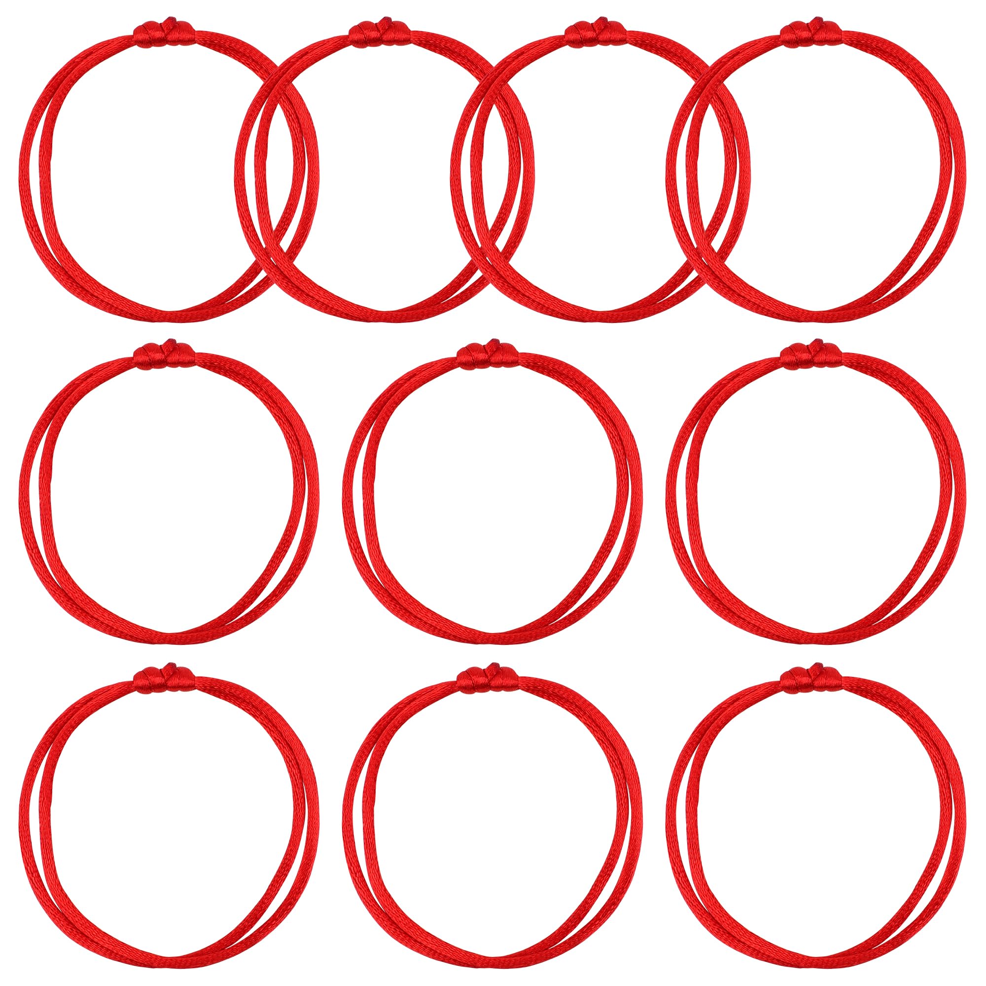 Zhichengbosi 10PCS Handmade Red Bracelet, Adjustable Red Bracelet String, Good for Prosperity and Success