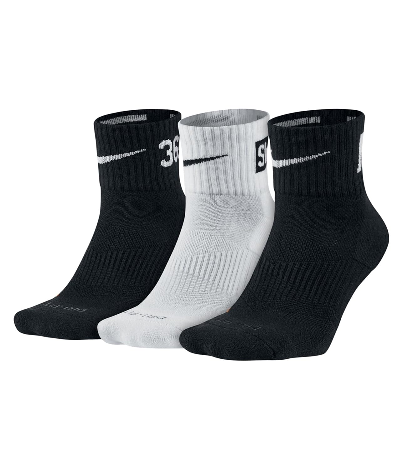 nike dri fit quarter socks black