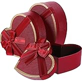 Luxshiny Red Heart Shaped Boxes with Lids Set of 3 Sizes Cardboard Present Decorative Boxes Nesting Wrapping Packaging Box for Valentines Day Wedding Bridal Shower Anniversary Birthday