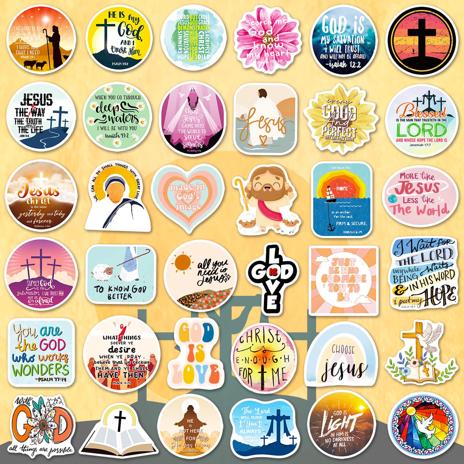 WAKEMOODEI 400PCS Christian Stickers, Jesus Bible Verse Stickers for Journaling Religious Motivational Quote Stickers Pack God Christian Gifts for Women Adults
