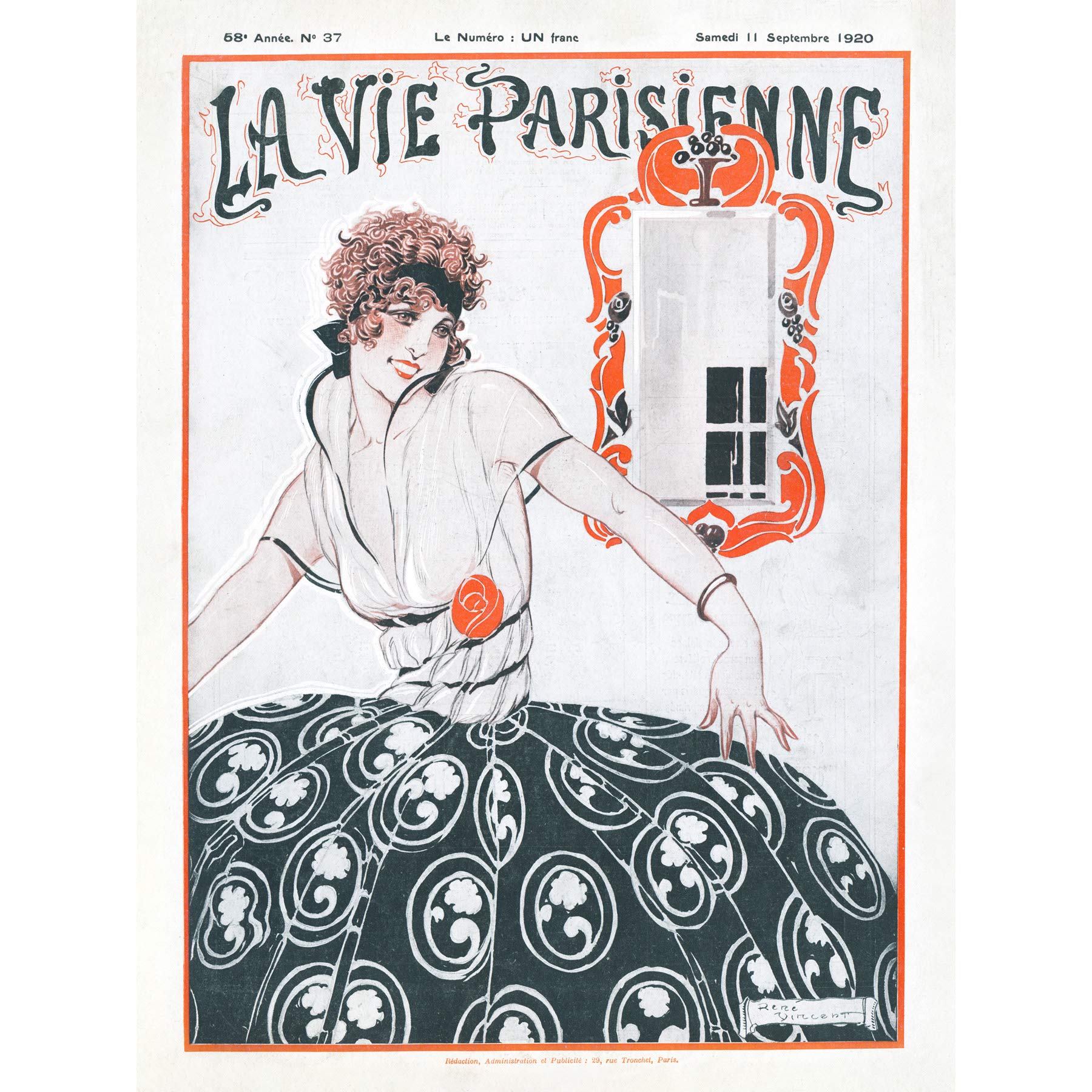 Artery8 La Vie Parisienne Stylish Woman French Magazine Cover Large Wall Art Poster Print Thick Paper 18X24 Inch
