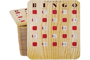 MR CHIPS Jam-Proof Fingertip Slide Bingo Cards with Sliding Windows 10 Pack in Tan Style