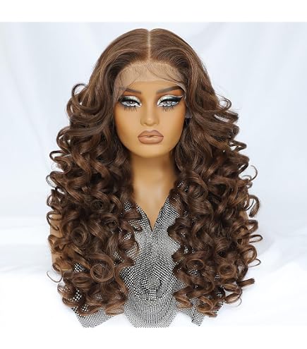 Amazon.com : LAYSHAGO 13x6 Synthetic Lace Front Wigs Pre 