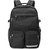 Lohol Water Resistant Backpack with Multifunctional Pockets for Teens, Durable Bookbag fits 15.6 inch Laptop for School Travel College, 25L (Black)