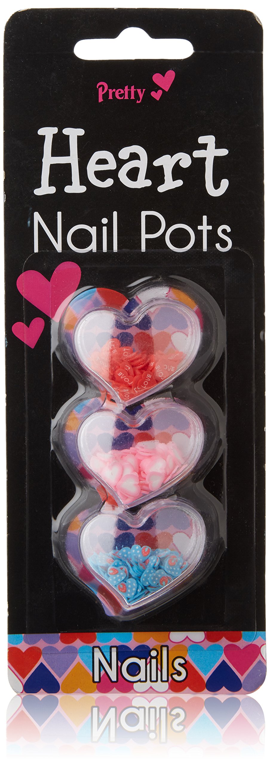 Pretty Heart Nail Pot - Pack of 3