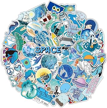 Amazon Com Vsco Stickers For Water Bottles 100 Pcs Blue Cute