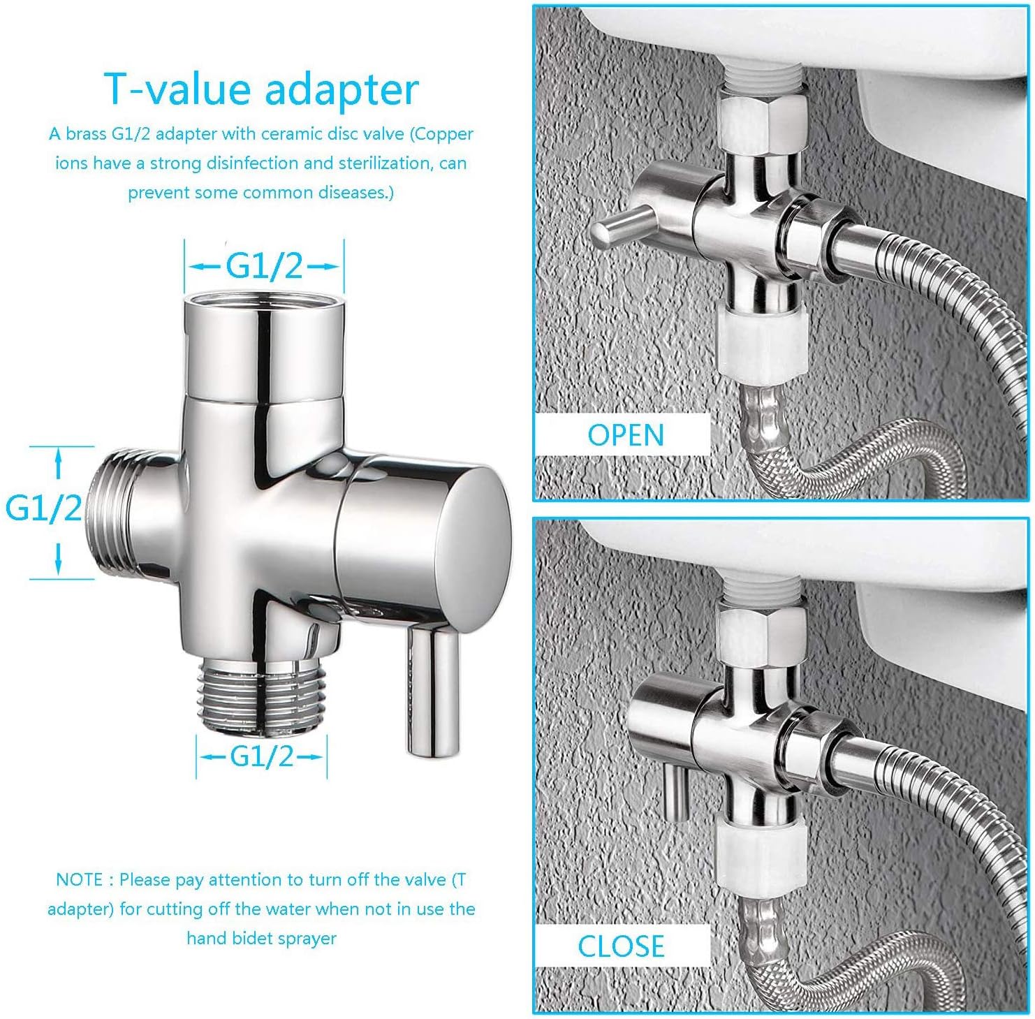 TourKing Hand-held Bidet Sprayer Set - Image 5