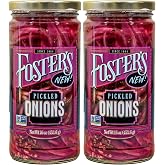 Foster's Since 1984 Pickled Onions in a Jar, 16oz, 2 Pack | Traditional Pickled Vegetables Recipe for over 40 years, Low Calorie Snack, Gluten Free, Fat and Preservative Free Red Onion