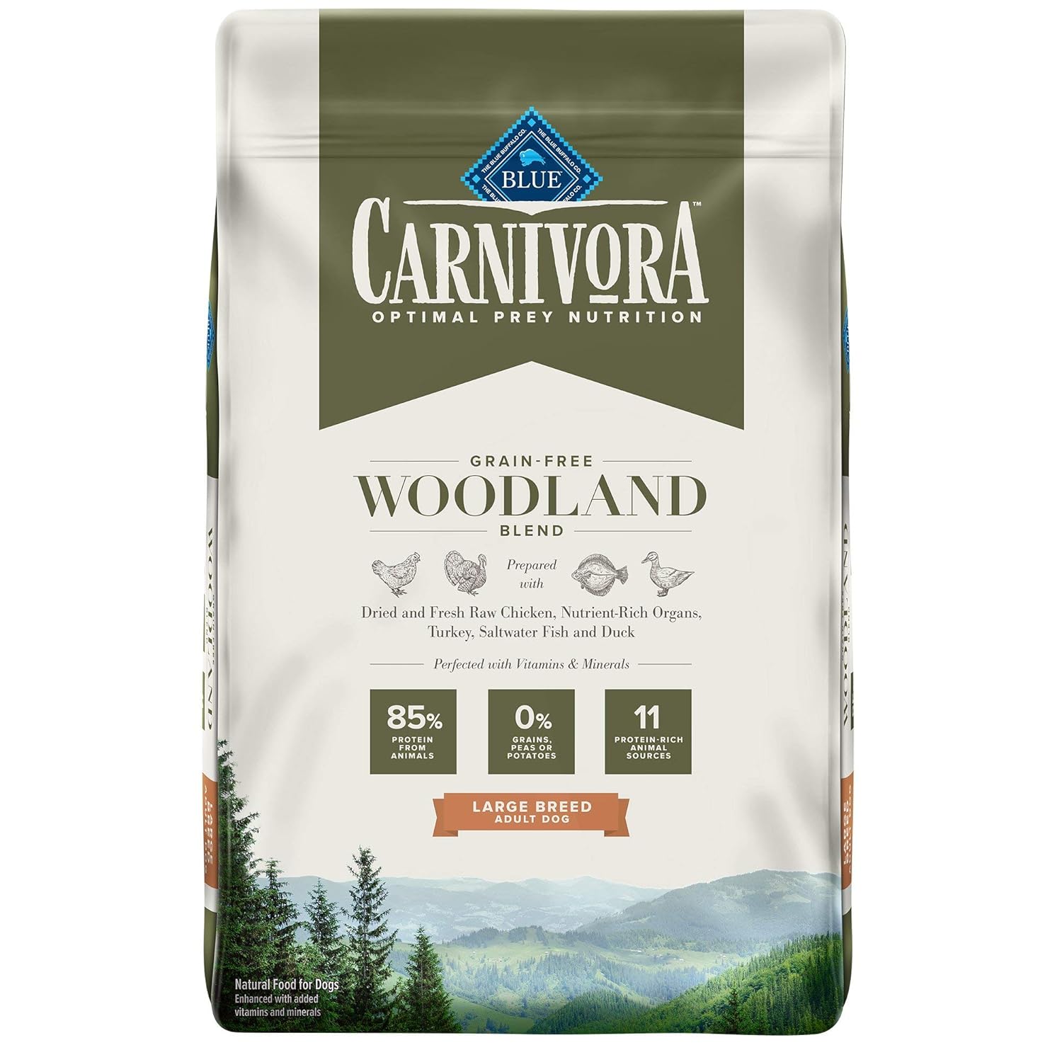 Blue Buffalo Blue Carnivora Woodland Blend Optimal Prey Nutrition Grain Free Adult Large Breed Dry Dog Food