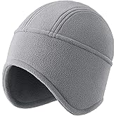 OZERO Mens Beanies for Winter: Thermal Thick Polar Fleece Soft Skull Cap Ski Hats - Earflaps Cycling Beanies for Men Women