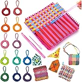 SAYHALO Weaving Loom Kit Toys for Kids and Adults, 12 Colors 339 Craft Weaving Loops, Easy Potholder Loom Knitting Activity for Beginners, Pot Holder Loom Knitting Kits for Girls