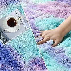 Deerhoo Large Shag Area Rugs 6 x 9, Tie-Dyed Plush